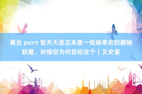 黑丝 porn 皆天大圣正本是一低端卑劣的鄙陋妖魔，孙悟空为何自称这个｜文史宴