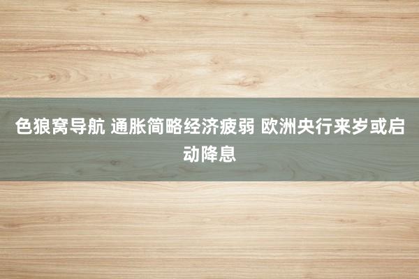 色狼窝导航 通胀简略经济疲弱 欧洲央行来岁或启动降息