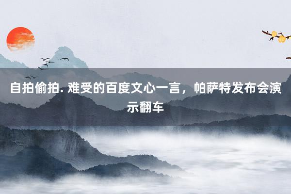 自拍偷拍. 难受的百度文心一言，帕萨特发布会演示翻车