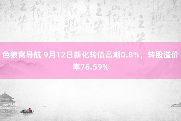 色狼窝导航 9月12日新化转债高潮0.8%，转股溢价率76.59%