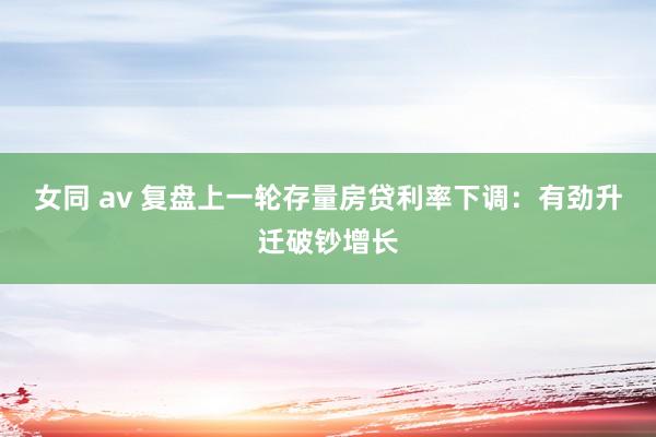 女同 av 复盘上一轮存量房贷利率下调：有劲升迁破钞增长