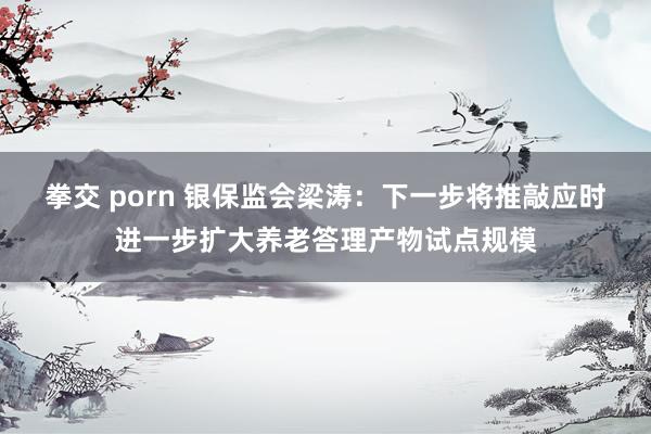 拳交 porn 银保监会梁涛：下一步将推敲应时进一步扩大养老答理产物试点规模
