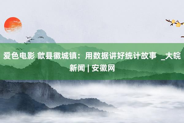 爱色电影 歙县徽城镇：用数据讲好统计故事  _大皖新闻 | 安徽网