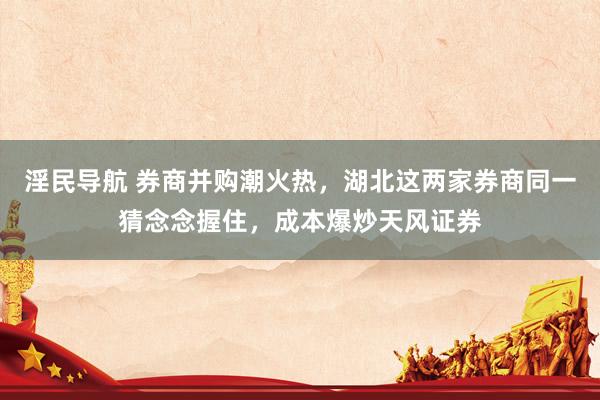 淫民导航 券商并购潮火热，湖北这两家券商同一猜念念握住，成本爆炒天风证券