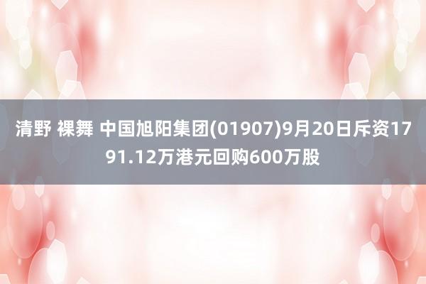 清野 裸舞 中国旭阳集团(01907)9月20日斥资1791.12万港元回购600万股