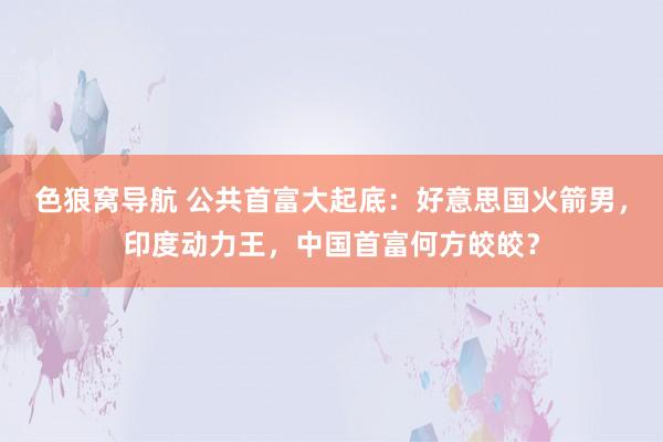 色狼窝导航 公共首富大起底：好意思国火箭男，印度动力王，中国首富何方皎皎？