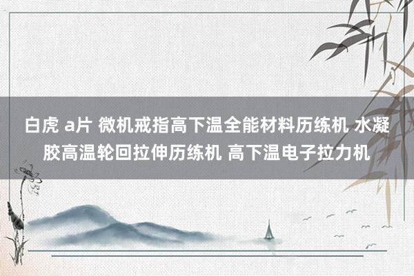 白虎 a片 微机戒指高下温全能材料历练机 水凝胶高温轮回拉伸历练机 高下温电子拉力机