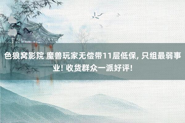色狼窝影院 魔兽玩家无偿带11层低保， 只组最弱事业! 收货群众一派好评!