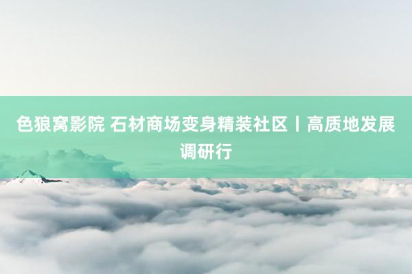 色狼窝影院 石材商场变身精装社区丨高质地发展调研行