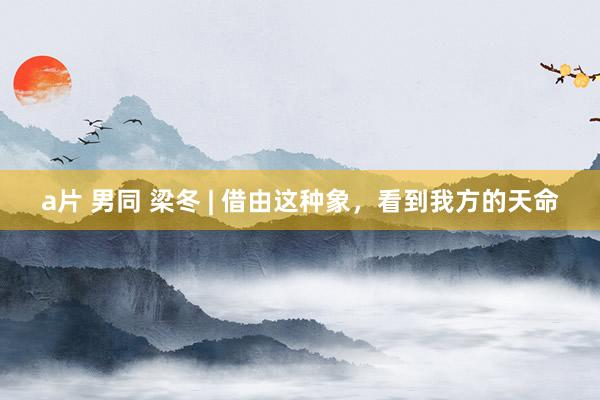 a片 男同 梁冬 | 借由这种象，看到我方的天命