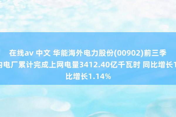 在线av 中文 华能海外电力股份(00902)前三季度境内电厂累计完成上网电量3412.40亿千瓦时 同比增长1.14%