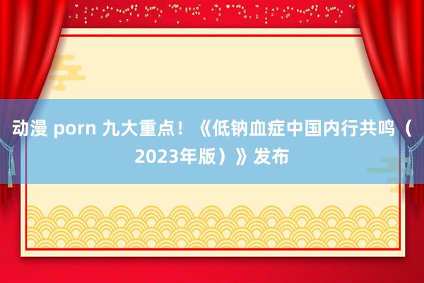 动漫 porn 九大重点！《低钠血症中国内行共鸣（2023年版）》发布