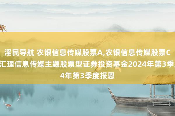 淫民导航 农银信息传媒股票A,农银信息传媒股票C: 农银汇理信息传媒主题股票型证券投资基金2024年第3季度报恩
