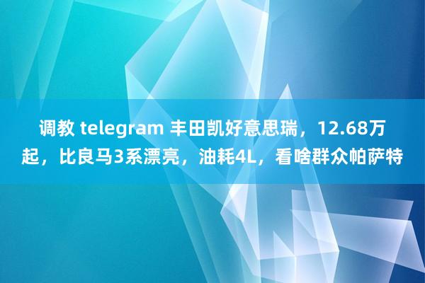 调教 telegram 丰田凯好意思瑞，12.68万起，比良马3系漂亮，油耗4L，看啥群众帕萨特