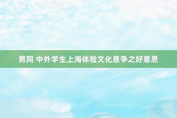 男同 中外学生上海体验文化息争之好意思