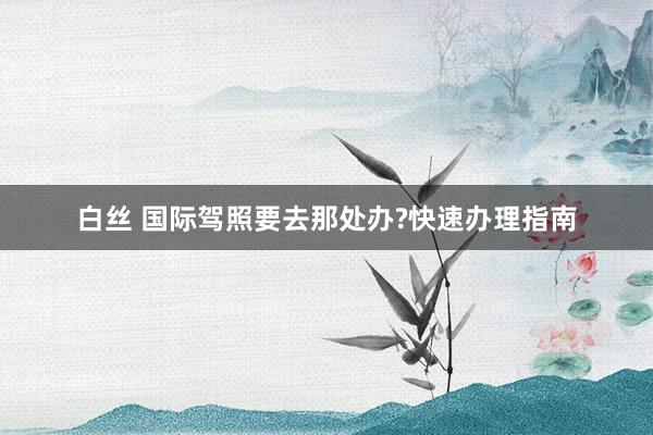白丝 国际驾照要去那处办?快速办理指南
