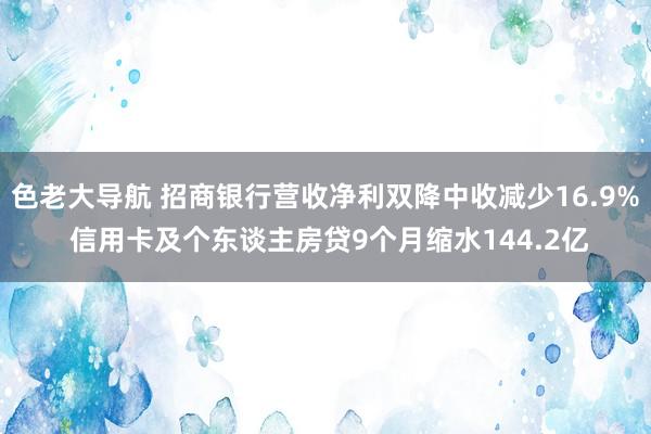 色老大导航 招商银行营收净利双降中收减少16.9% 信用卡及个东谈主房贷9个月缩水144.2亿