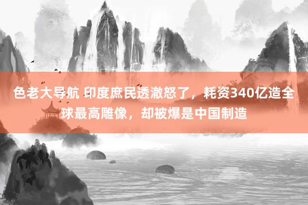色老大导航 印度庶民透澈怒了，耗资340亿造全球最高雕像，却被爆是中国制造