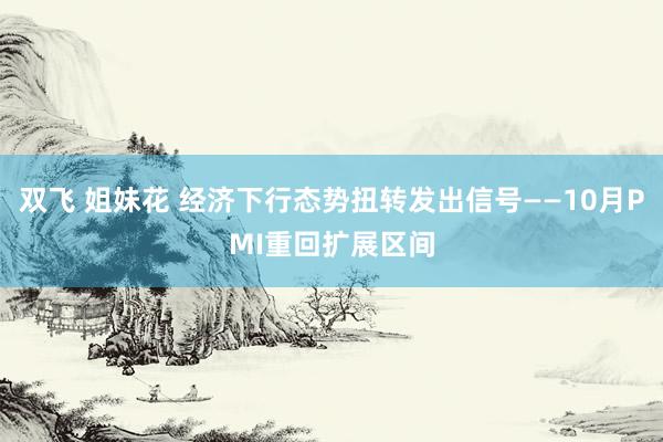 双飞 姐妹花 经济下行态势扭转发出信号——10月PMI重回扩展区间