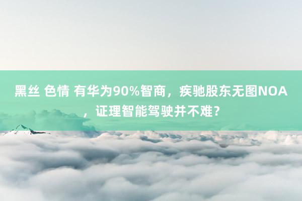 黑丝 色情 有华为90%智商，疾驰股东无图NOA，证理智能驾驶并不难？