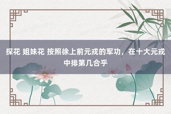 探花 姐妹花 按照徐上前元戎的军功，在十大元戎中排第几合乎