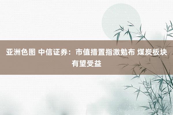 亚洲色图 中信证券：市值措置指激勉布 煤炭板块有望受益