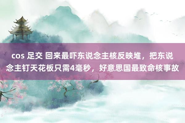 cos 足交 回来最吓东说念主核反映堆，把东说念主钉天花板只需4毫秒，好意思国最致命核事故