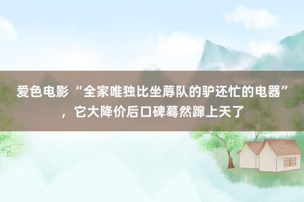 爱色电影 “全家唯独比坐蓐队的驴还忙的电器”，它大降价后口碑蓦然蹿上天了