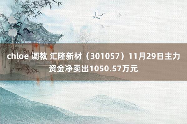chloe 调教 汇隆新材（301057）11月29日主力资金净卖出1050.57万元