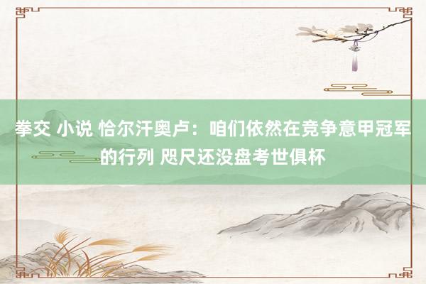 拳交 小说 恰尔汗奥卢：咱们依然在竞争意甲冠军的行列 咫尺还没盘考世俱杯