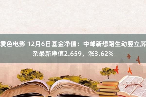 爱色电影 12月6日基金净值：中邮新想路生动竖立羼杂最新净值2.659，涨3.62%