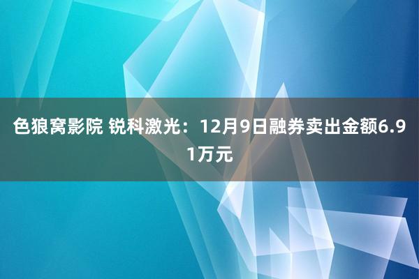 色狼窝影院 锐科激光：12月9日融券卖出金额6.91万元