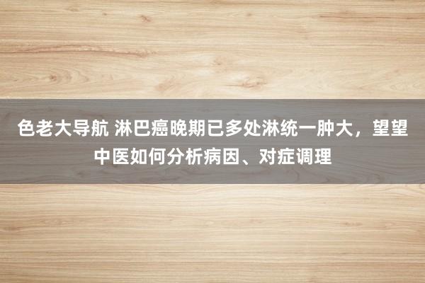 色老大导航 淋巴癌晚期已多处淋统一肿大，望望中医如何分析病因、对症调理