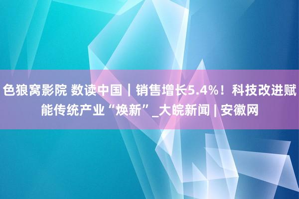 色狼窝影院 数读中国｜销售增长5.4%！科技改进赋能传统产业“焕新”_大皖新闻 | 安徽网