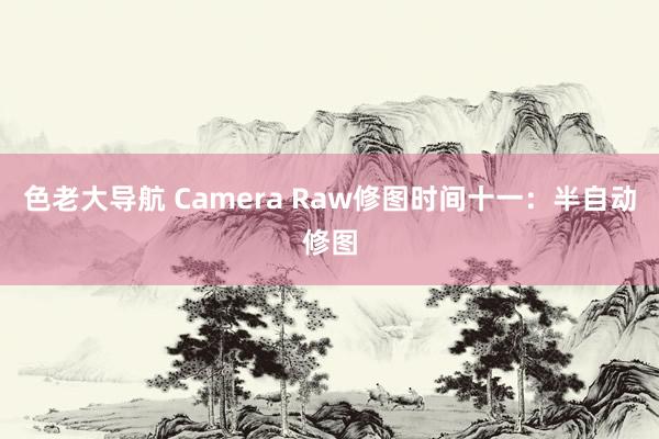 色老大导航 Camera Raw修图时间十一：半自动修图