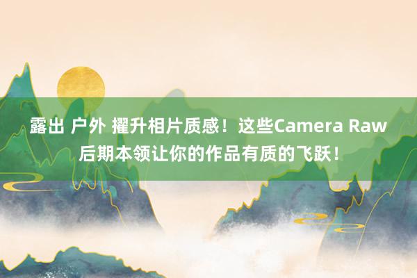 露出 户外 擢升相片质感！这些Camera Raw后期本领让你的作品有质的飞跃！