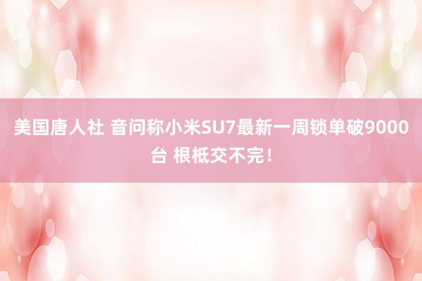 美国唐人社 音问称小米SU7最新一周锁单破9000台 根柢交不完！