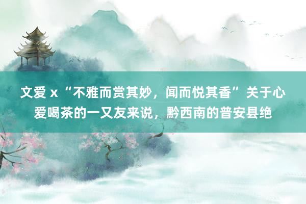 文爱 x “不雅而赏其妙，闻而悦其香” 关于心爱喝茶的一又友来说，黔西南的普安县绝