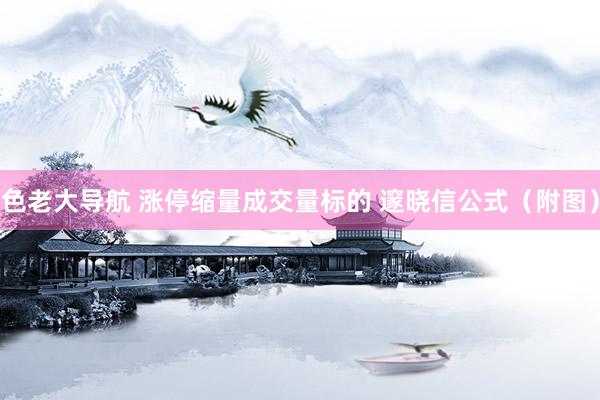 色老大导航 涨停缩量成交量标的 邃晓信公式（附图）