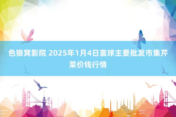 色狼窝影院 2025年1月4日寰球主要批发市集芹菜价钱行情
