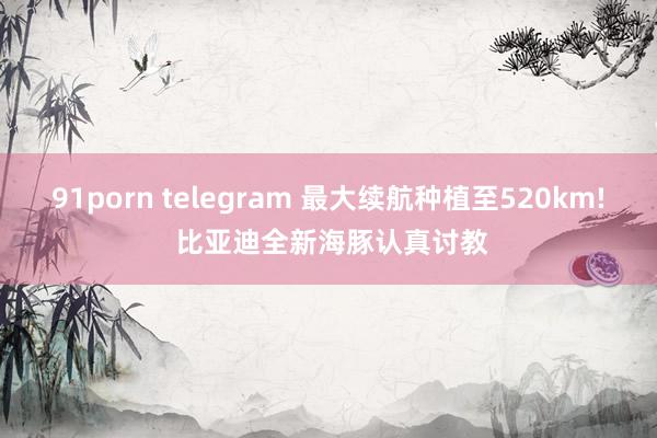 91porn telegram 最大续航种植至520km! 比亚迪全新海豚认真讨教