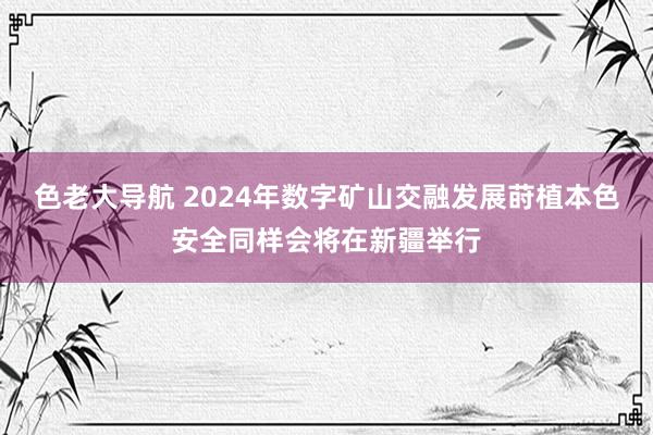 色老大导航 2024年数字矿山交融发展莳植本色安全同样会将在新疆举行