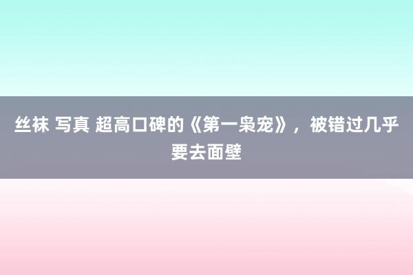 丝袜 写真 超高口碑的《第一枭宠》，被错过几乎要去面壁