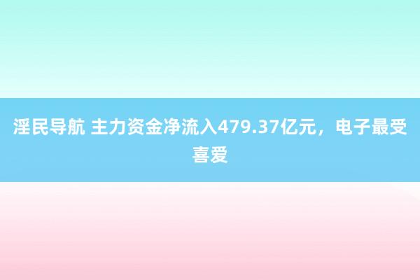 淫民导航 主力资金净流入479.37亿元，电子最受喜爱