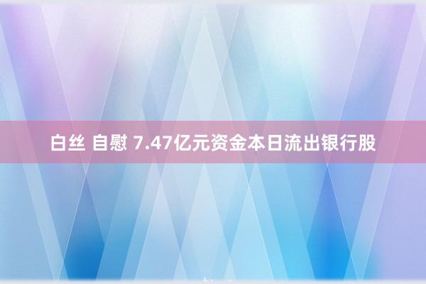 白丝 自慰 7.47亿元资金本日流出银行股