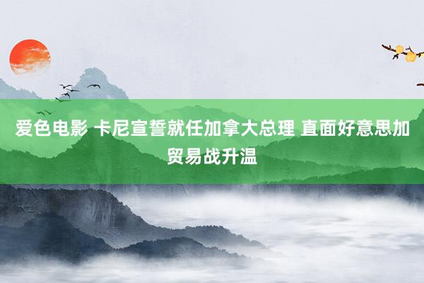 爱色电影 卡尼宣誓就任加拿大总理 直面好意思加贸易战升温