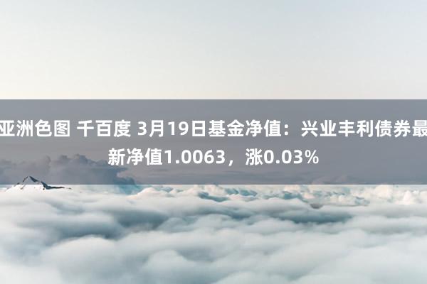亚洲色图 千百度 3月19日基金净值：兴业丰利债券最新净值1.0063，涨0.03%