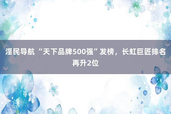 淫民导航 “天下品牌500强”发榜，长虹巨匠排名再升2位