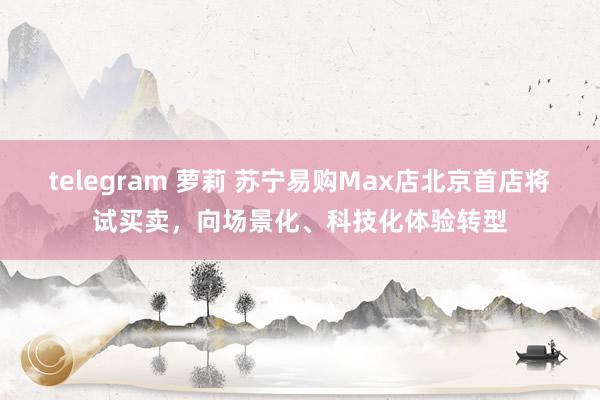 telegram 萝莉 苏宁易购Max店北京首店将试买卖，向场景化、科技化体验转型