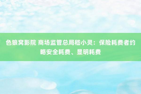 色狼窝影院 商场监管总局嵇小灵：保险耗费者约略安全耗费、显明耗费
